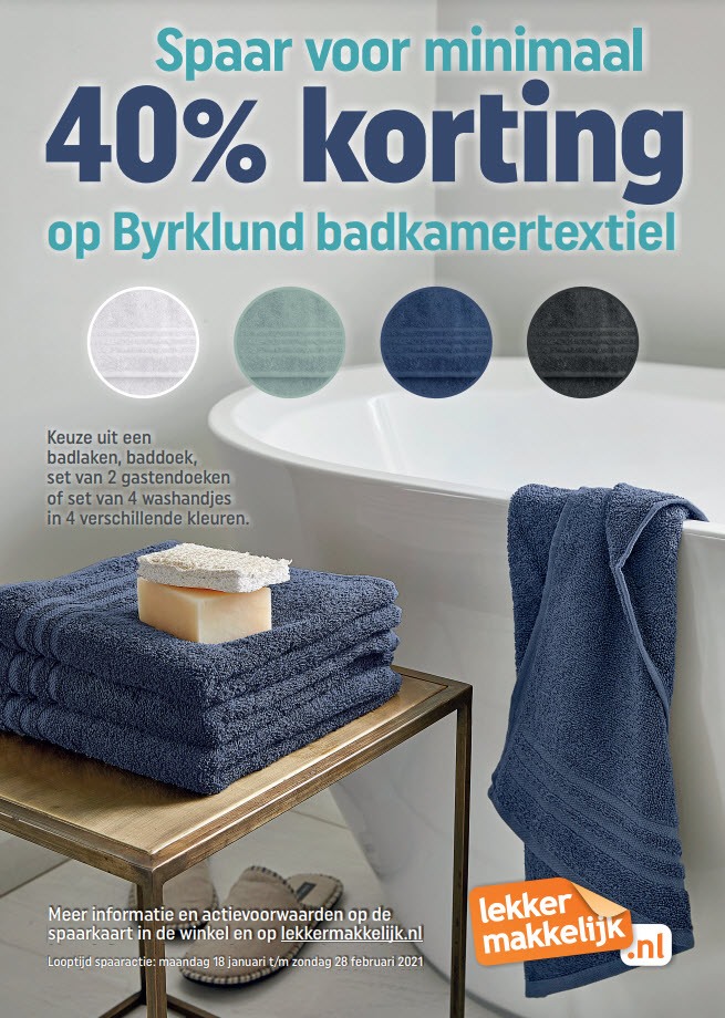 SPAAR NU MEE VOOR BADKAMERTEXTIEL