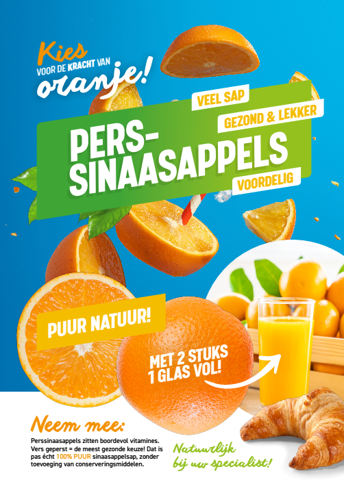 Poster-perssinaasappels