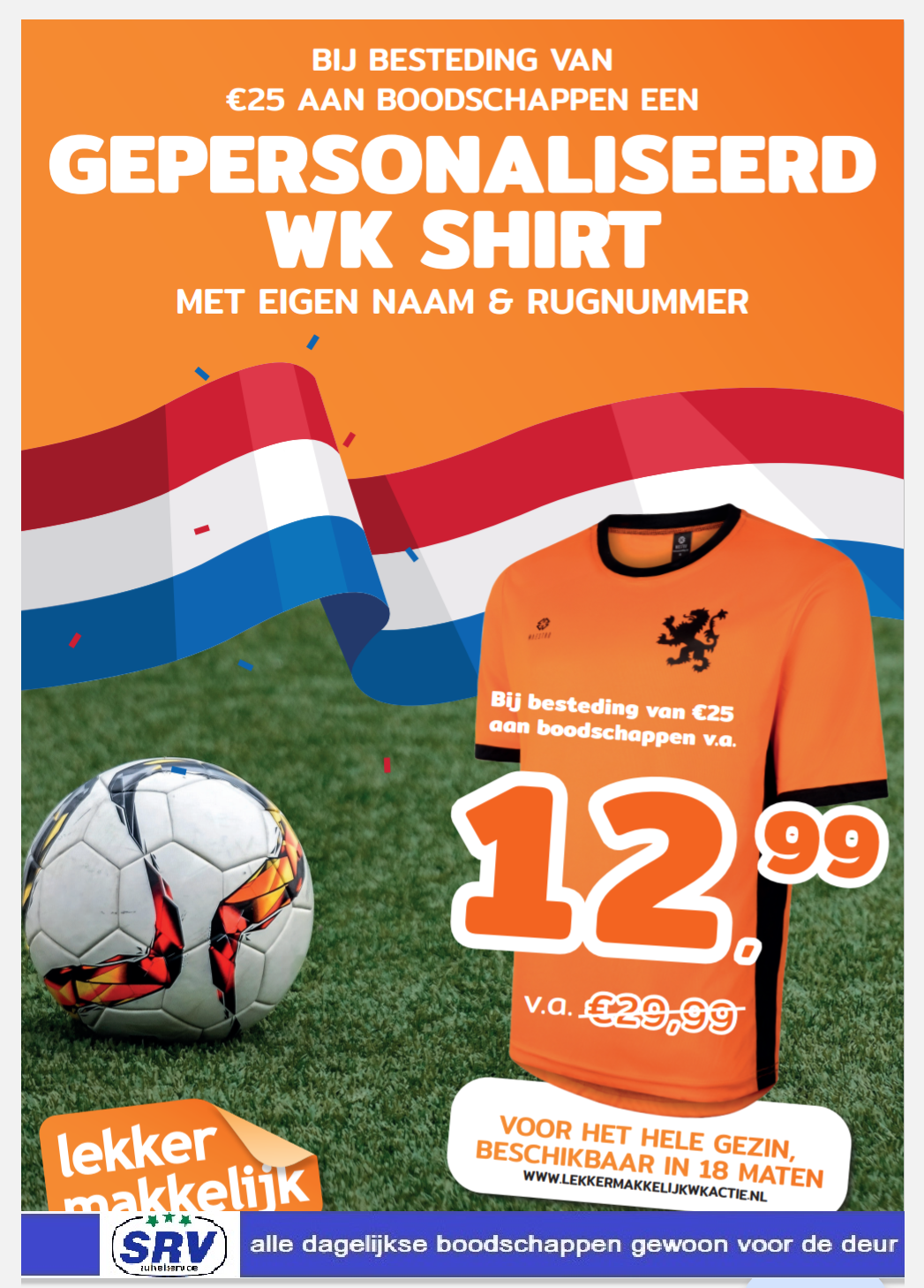 Je eigen Oranje WK-voetbalshirt met je eigen naam erop!